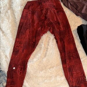 lululemon athletica Red Logo-Print Girls' Leggings